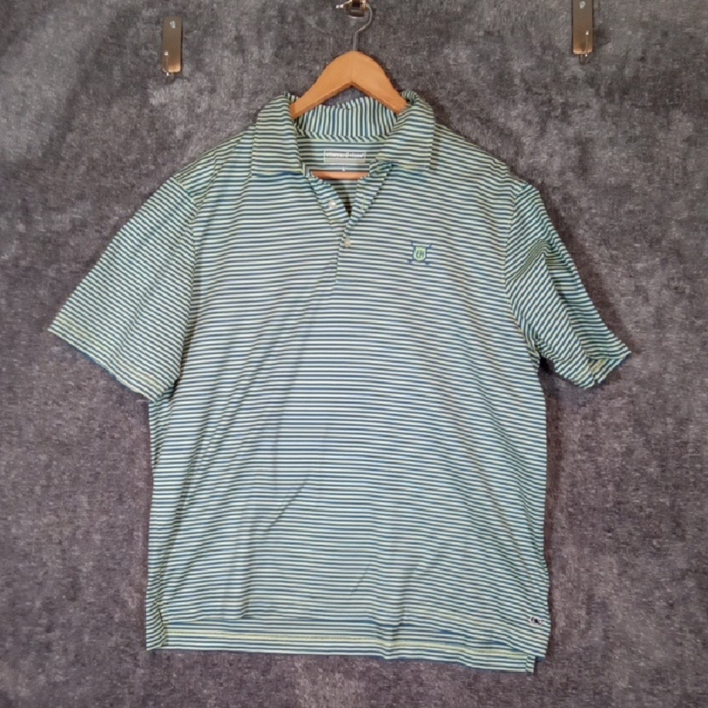 Vineyard Vines Mens Edgartown Marthas Vineyard Striped Preppy Polo Sz Large